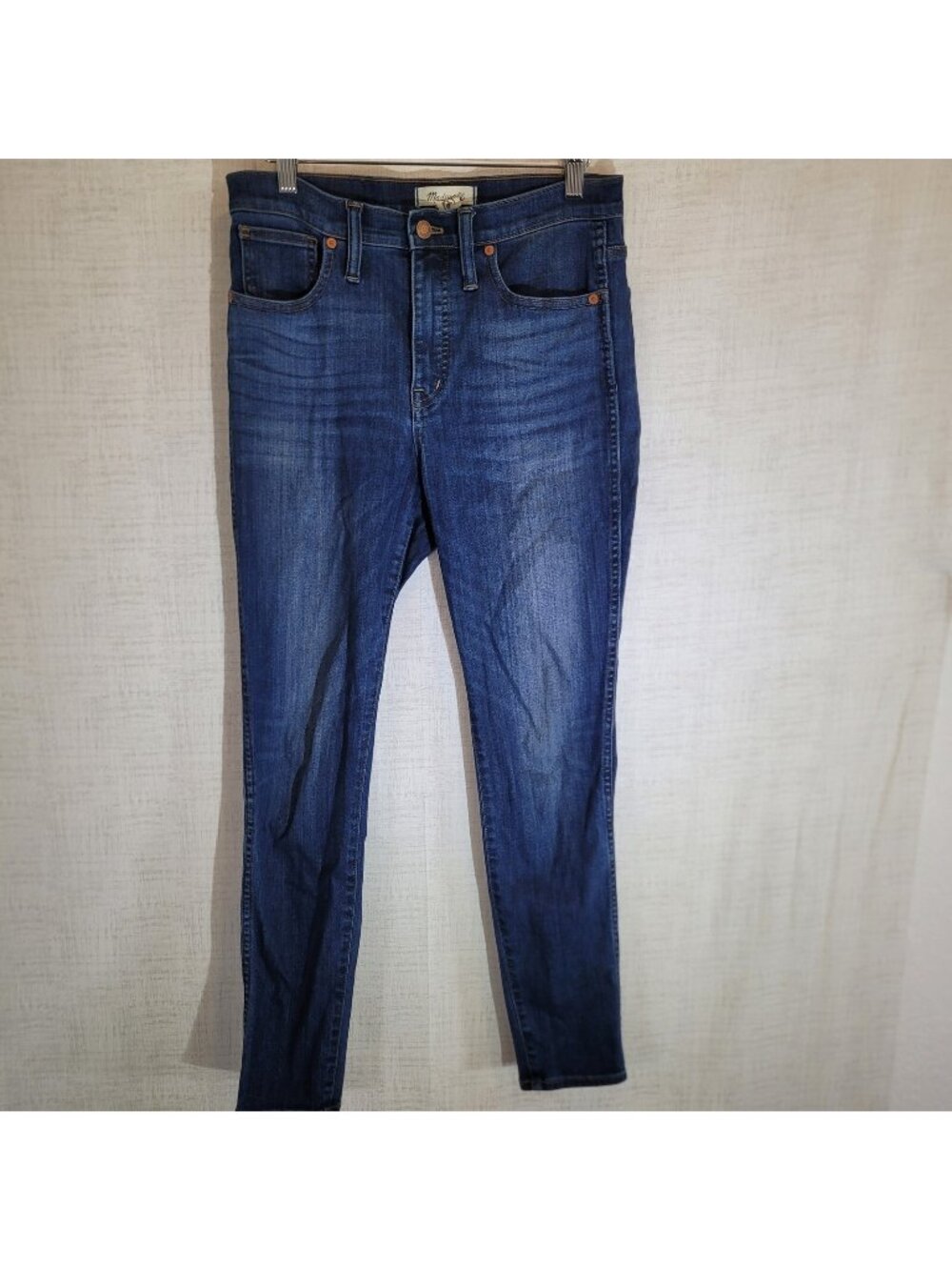 Madewell 10" High Rise Skinny Jeans Womens 28 30x28 Dark Blue Wash Denim Stretch